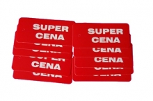 Etykieta prostokątna "super cena"