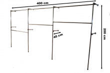 Regał przyścienny regulowane poprzeczki - 4m