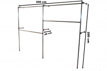 Regał przyścienny regulowane poprzeczki -2m