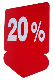 Etykiety - przecena 20% strzałka